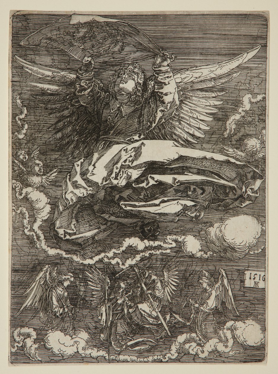 Het sudarium, uitgespreid door een engel door Albrecht Dürer