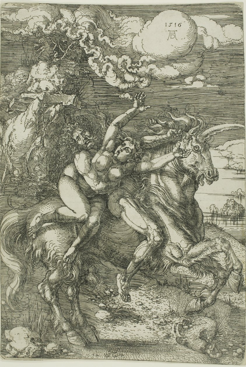 De Ontvoering van Proserpina op een Eenhoorn door Albrecht Dürer