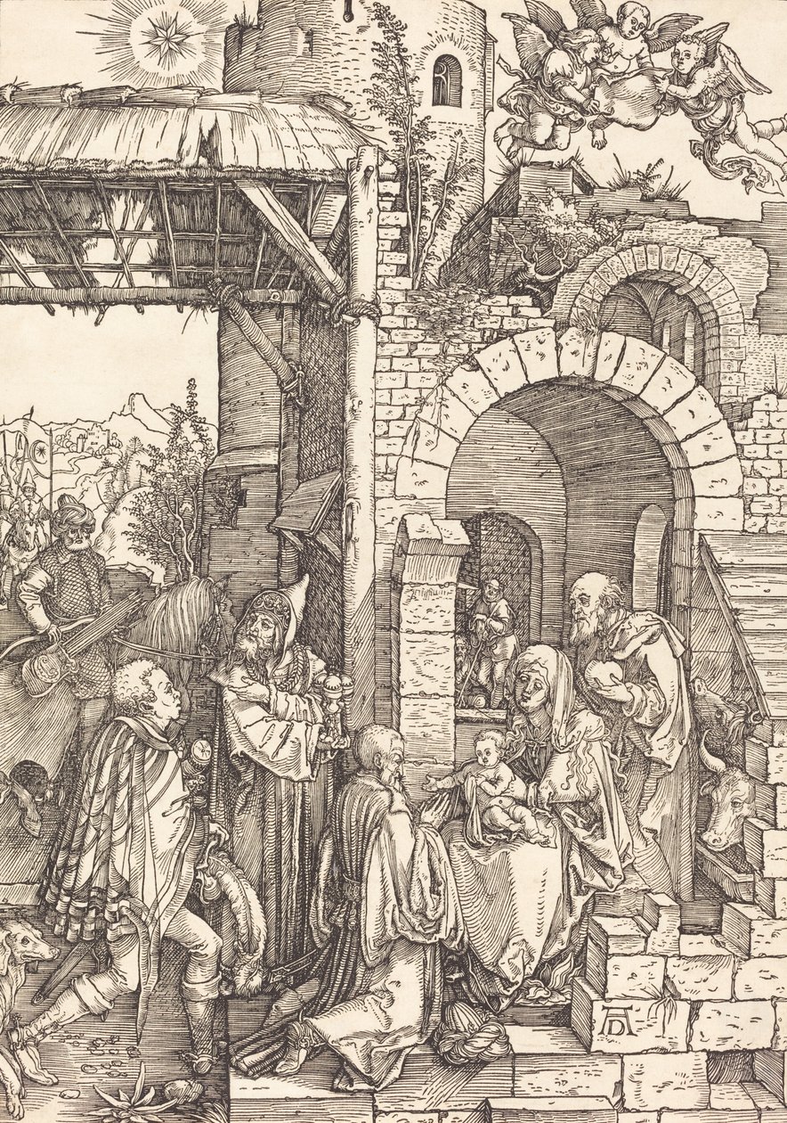 De aanbidding der wijzen, ca. 1501-1503 door Albrecht Dürer