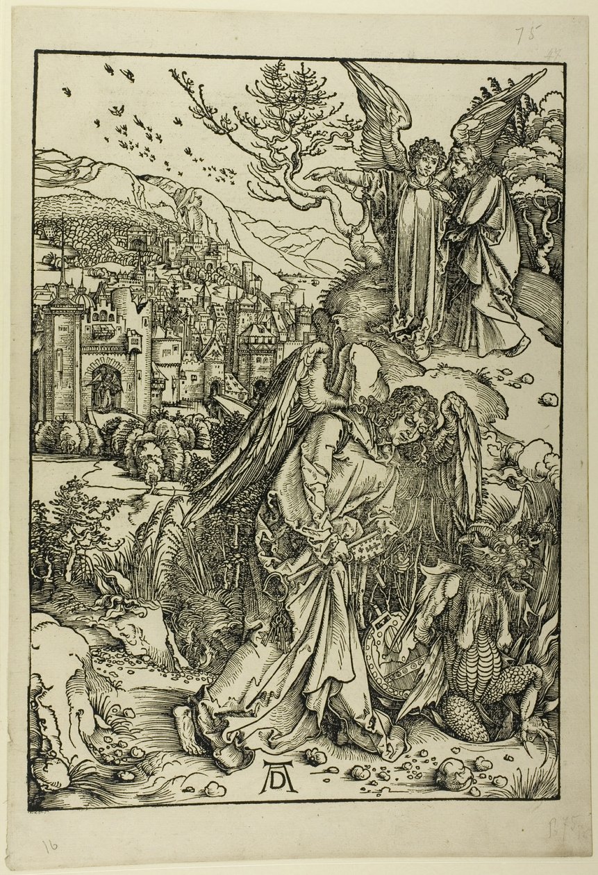 De Engel met de Sleutel van de Bodemloze Put, uit De Apocalyps door Albrecht Dürer