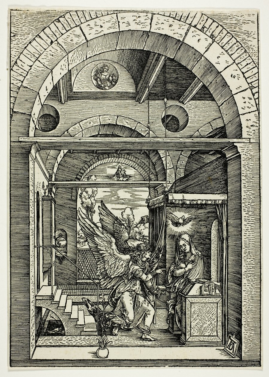 De Annunciatie, uit Het Leven van de Maagd door Albrecht Dürer