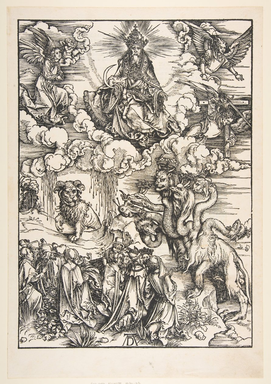 Het Beest met Twee Horens als een Lam, uit De Apocalyps door Albrecht Dürer