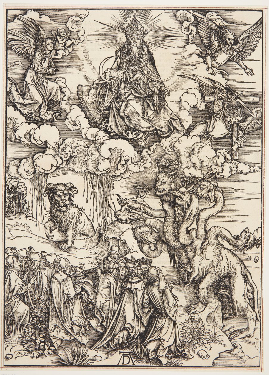 Het beest met twee horens als een lam door Albrecht Dürer