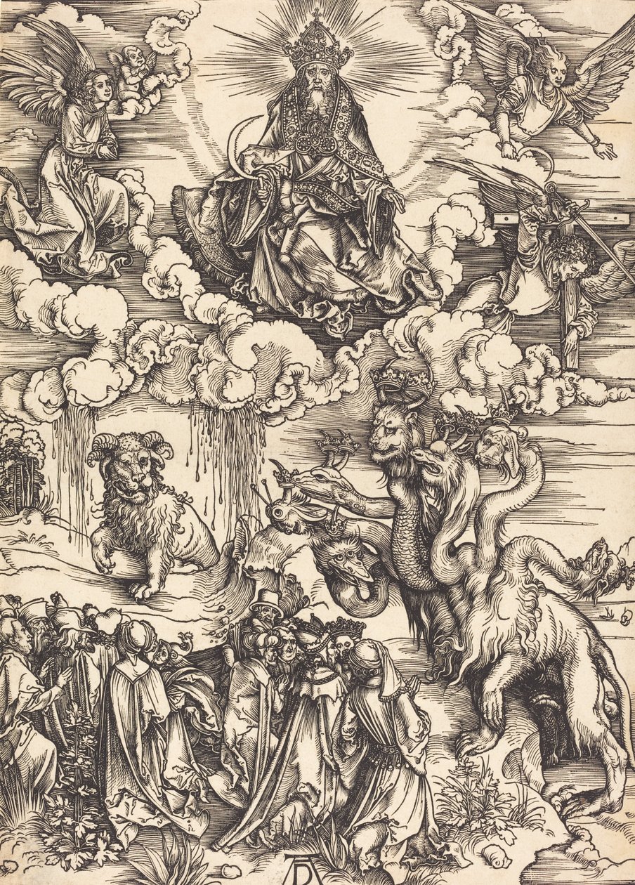 Het beest met twee horens als een lam, waarschijnlijk ca. 1496-1498 door Albrecht Dürer