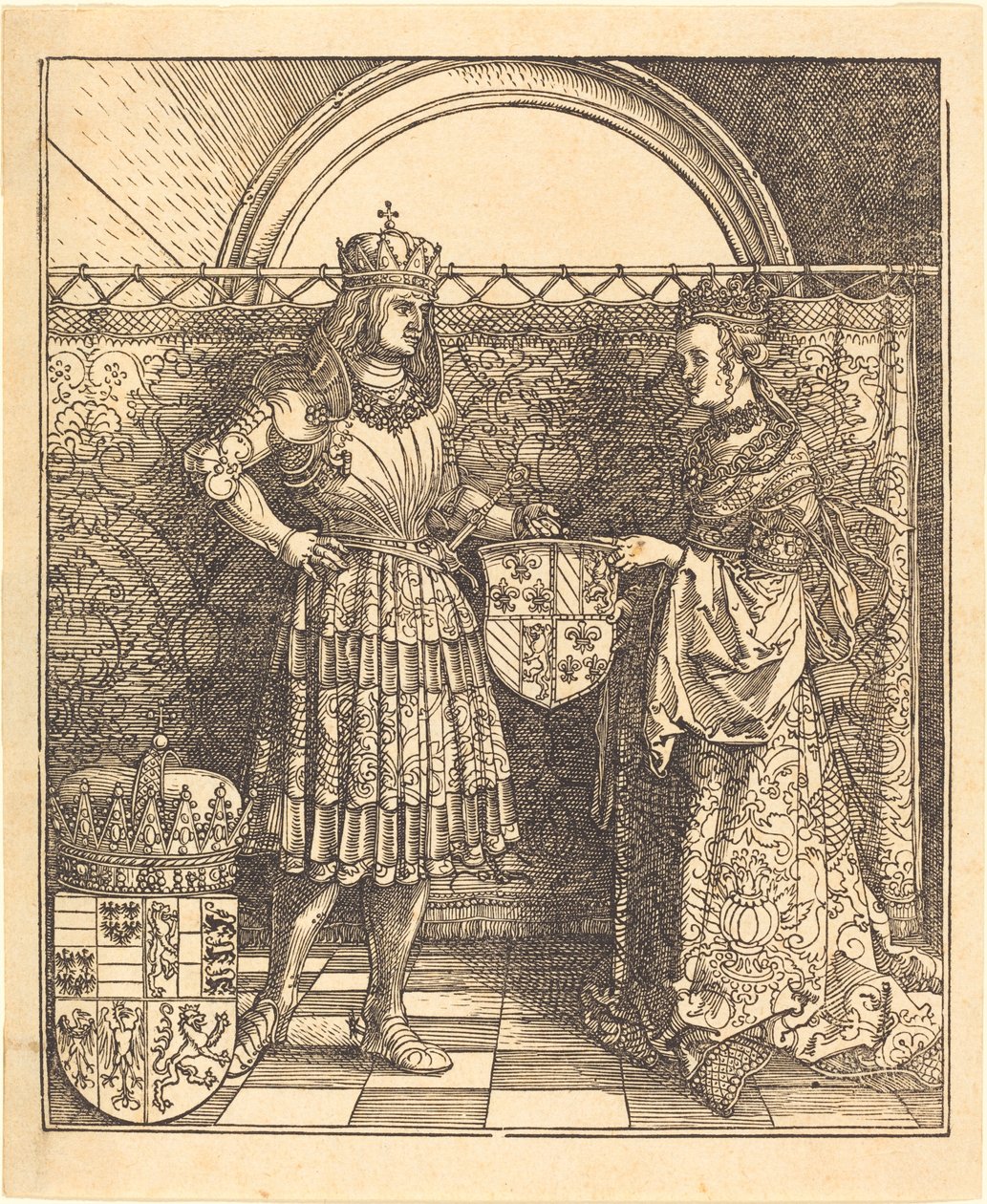 De Verloving van Maximiliaan met Maria van Bourgondië door Albrecht Dürer