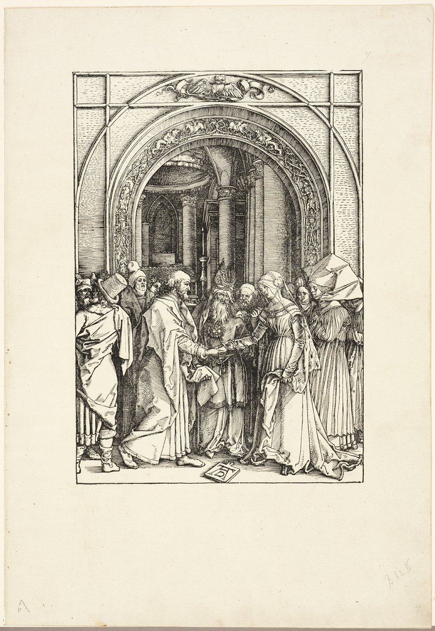 De verloving van de Maagd, uit Het Leven van de Maagd door Albrecht Dürer