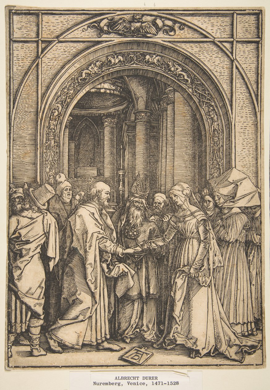 De verloving van de Maagd, uit „Het leven van de Maagd“ door Albrecht Dürer