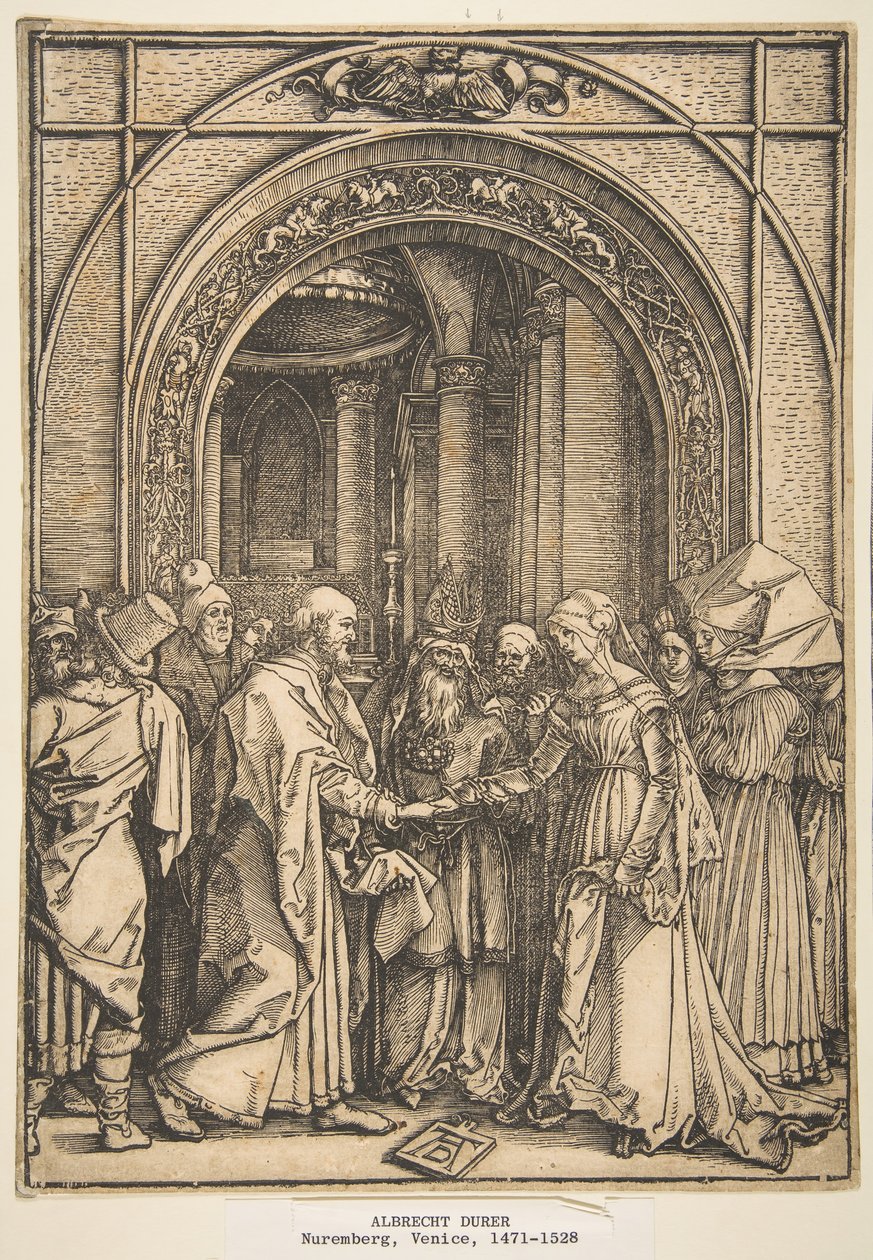 De Verloving van de Maagd, uit Het Leven van de Maagd door Albrecht Dürer