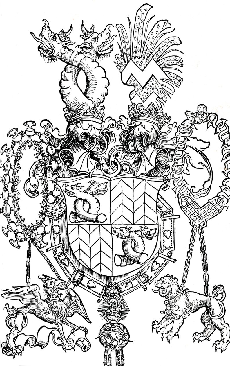 Het wapen van Florian Waldauf door Albrecht Dürer