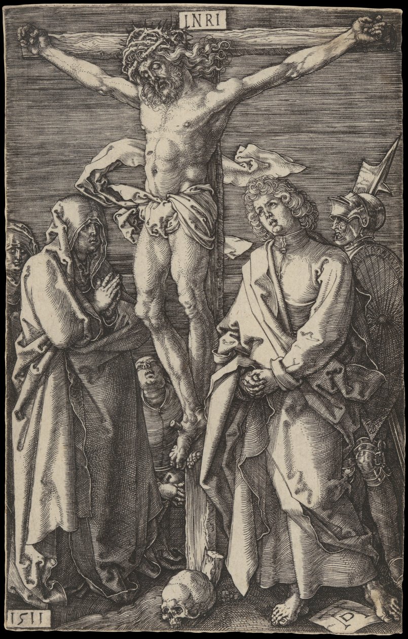 De kruisiging, uit „The Passion“ door Albrecht Dürer