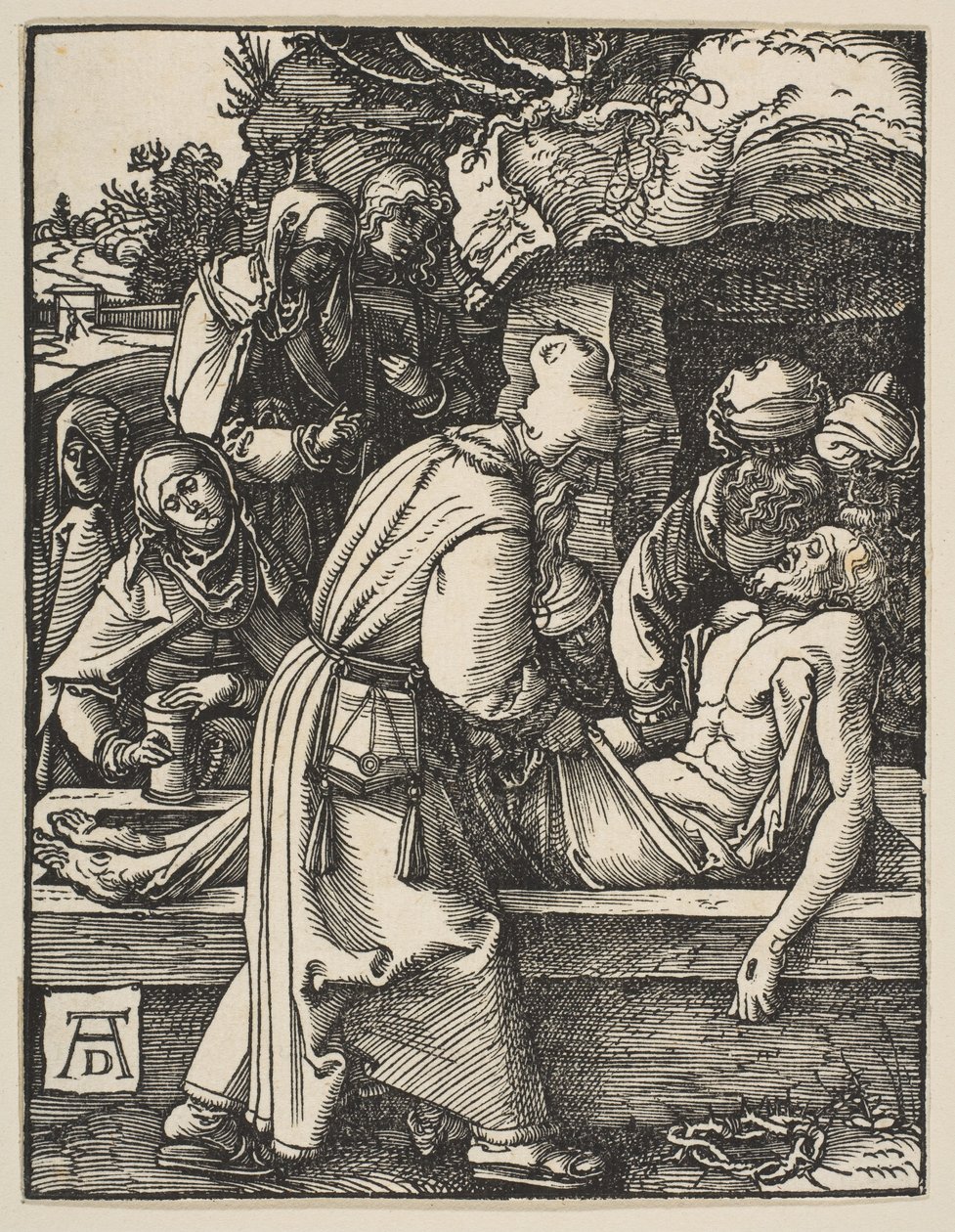 De afdaling, uit „De kleine passie“ door Albrecht Dürer
