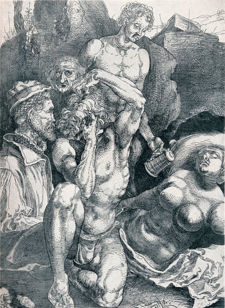 De wanhopige man, 1513-1517 1906 door Albrecht Dürer