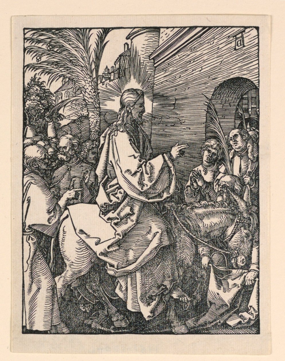 De intocht van Christus in Jeruzalem, uit de Kleine Passie-serie door Albrecht Dürer