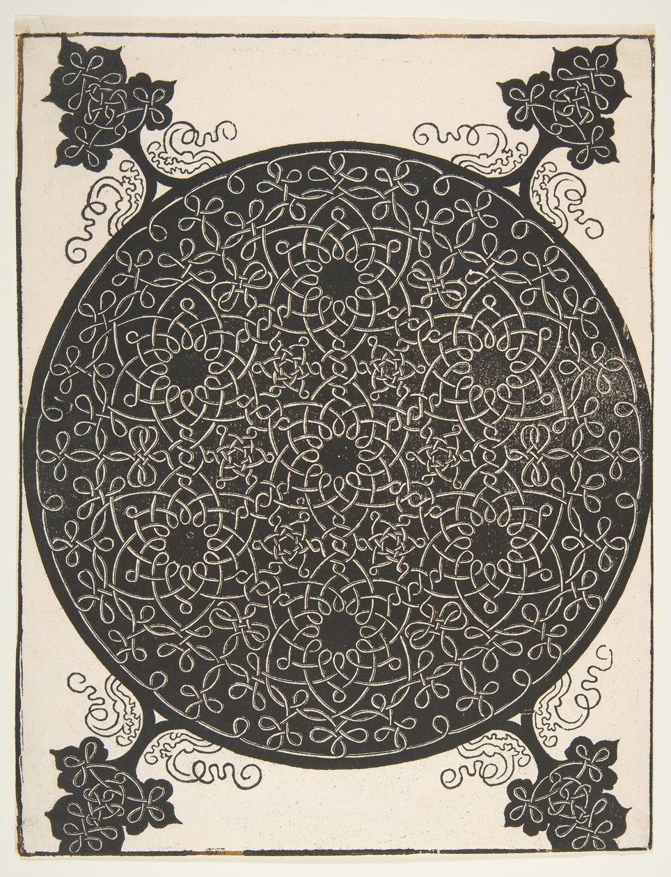 De vijfde knoop. Gevlochten rondel met zeven zes-puntige sterren door Albrecht Dürer