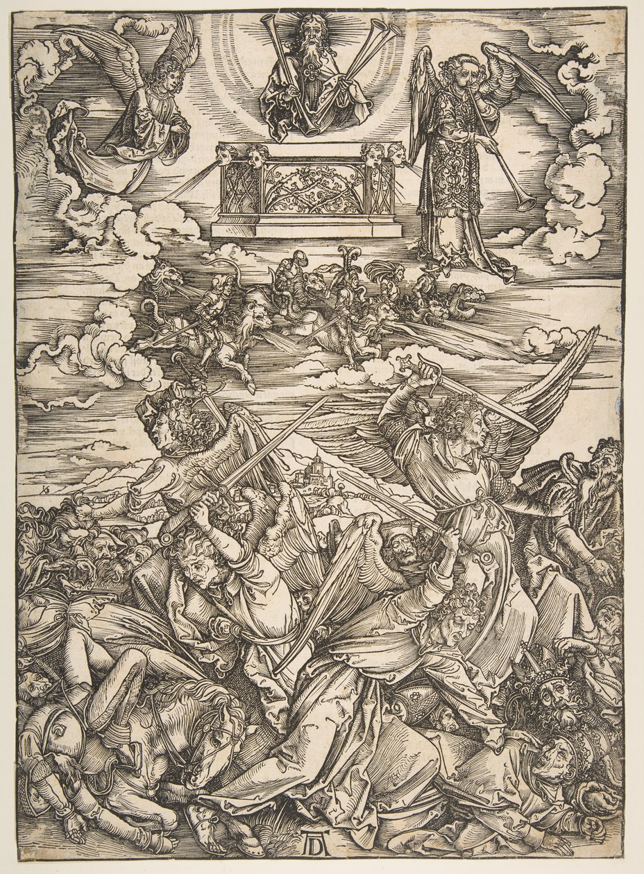 De vier wraakengelen, uit „De Apocalyps“ door Albrecht Dürer
