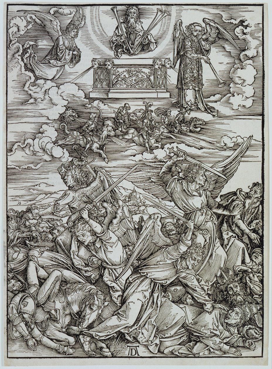 De vier wrekende engelen van de Eufraat, uit de serie „De Apocalyps“ door Albrecht Dürer