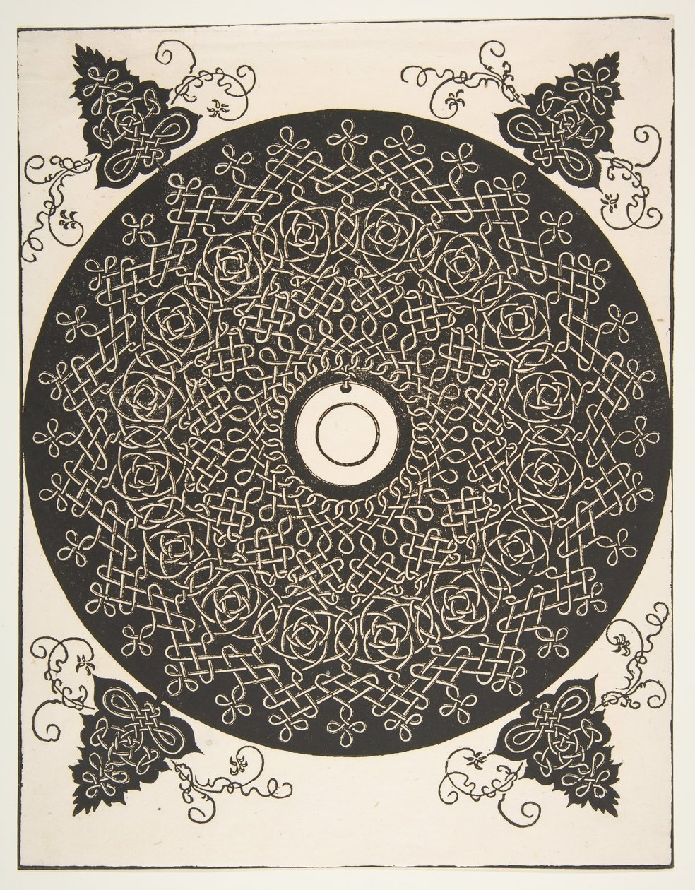 De vierde knoop. Verstrengelde rondel met een rond medaillon in het midden, 1521 door Albrecht Dürer