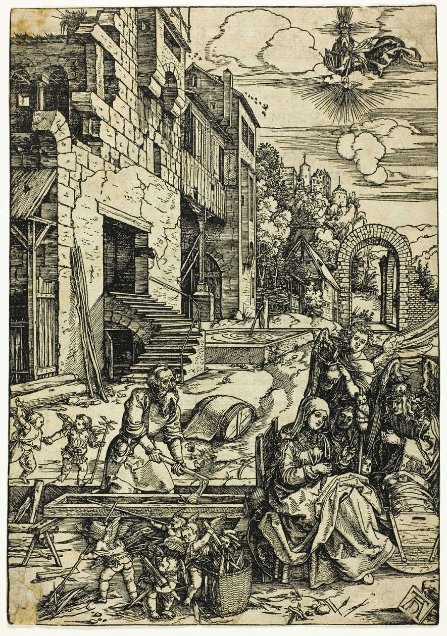 De Heilige Familie in Egypte, uit Het Leven van de Maagd door Albrecht Dürer