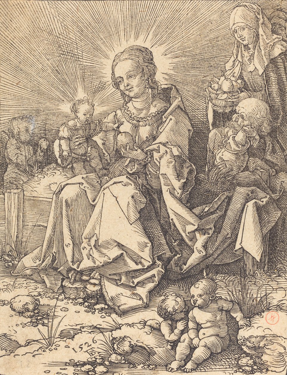 De Heilige Familie op een grasbank, 1526 door Albrecht Dürer