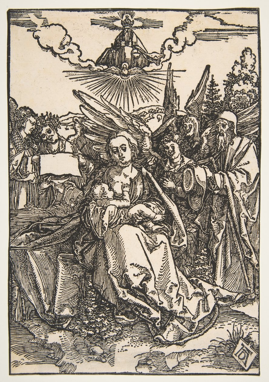 De Heilige Familie met vijf engelen, ca. 1503 door Albrecht Dürer