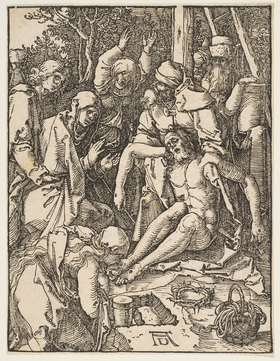 De klaagzang, uit De Kleine Passie door Albrecht Dürer