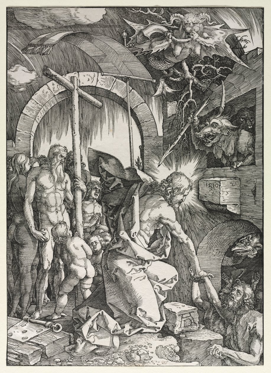De Grote Passie: Christus Daalt Af in het Voorgeborchte door Albrecht Dürer