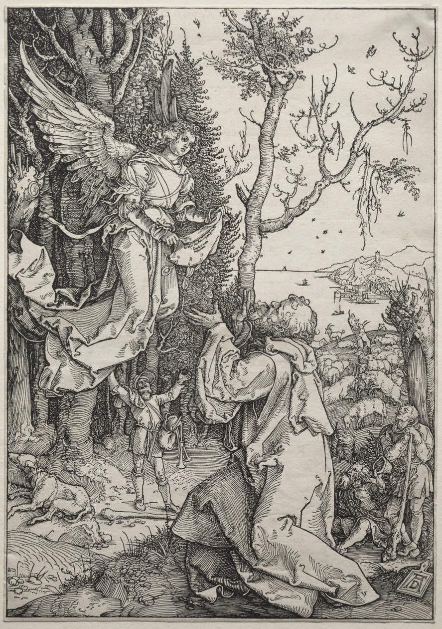 Het Leven van de Maagd: Joachim en de Engel door Albrecht Dürer