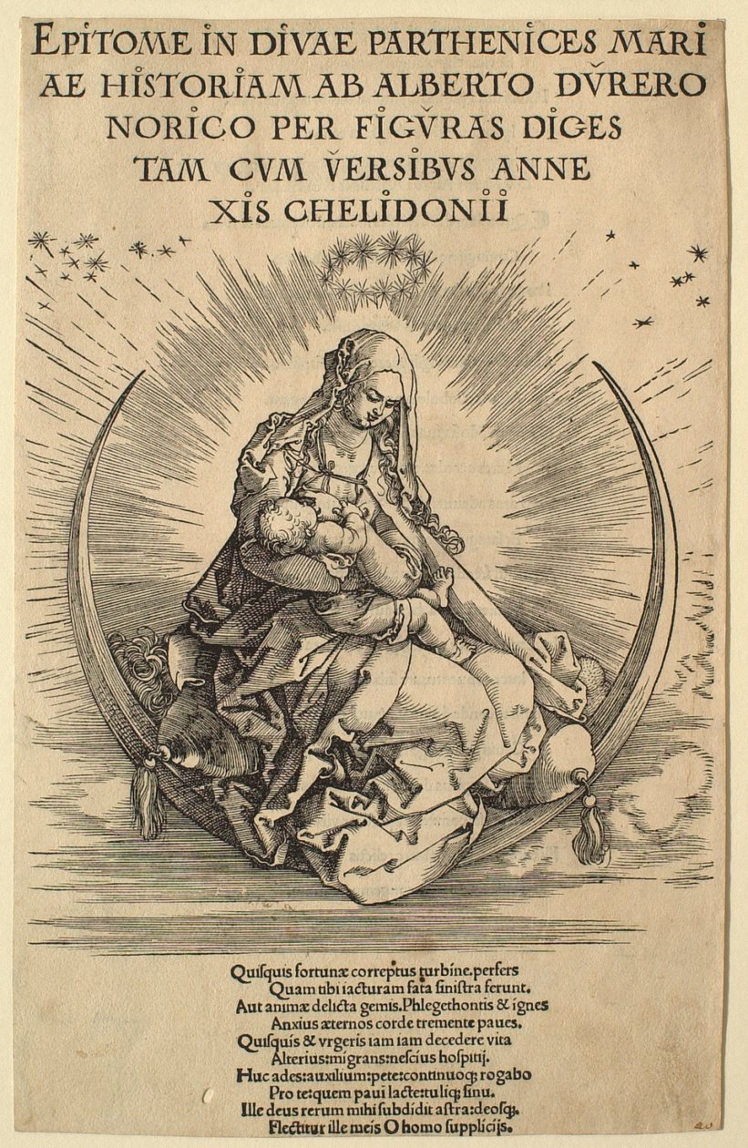 Het leven van de Maagd: de Madonna op de maansikkel door Albrecht Dürer