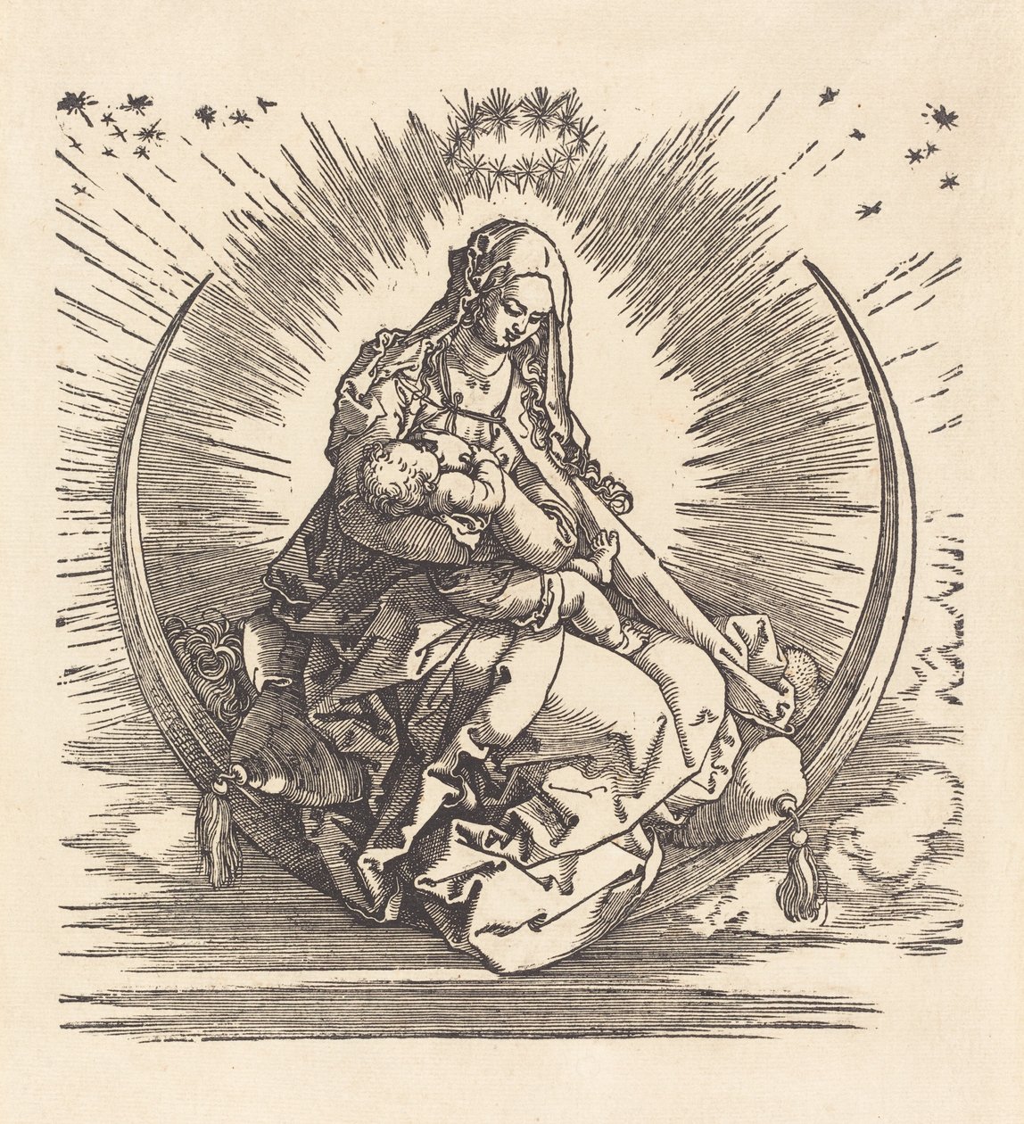 De Madonna op de Maan, 1510-1511 door Albrecht Dürer