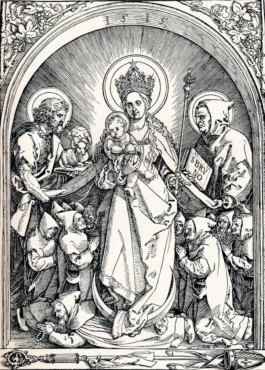 De Madonna met de Kartuizer Monniken, Johannes de Doper en Sint Bruno, 1515 door Albrecht Dürer