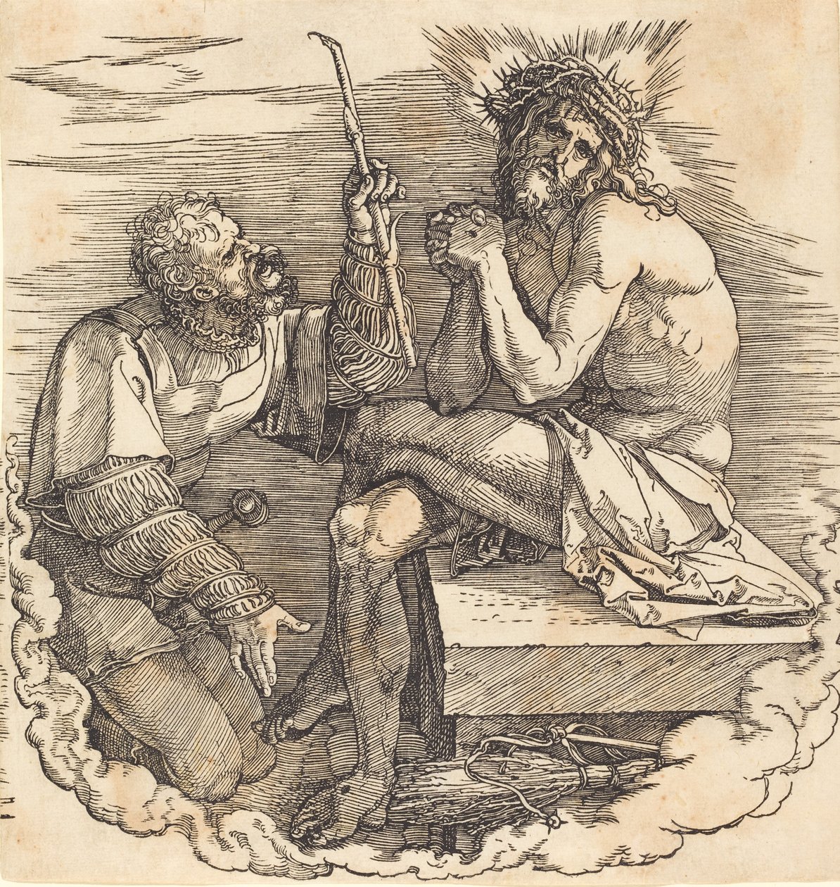De Man van Smarten bespot door een soldaat, waarschijnlijk 1511 door Albrecht Dürer