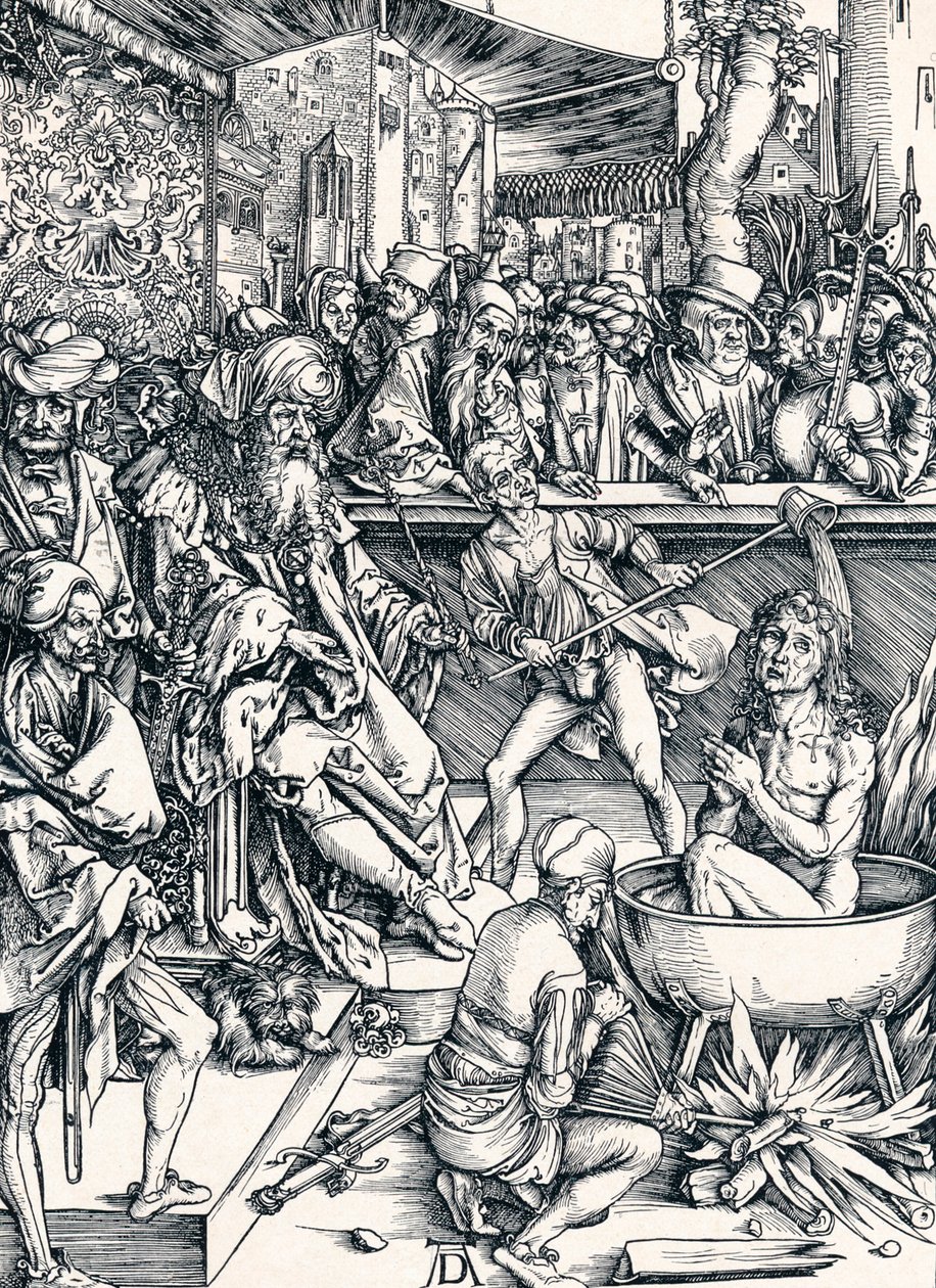 Het Martelaarschap van St. Johannes, 1498 door Albrecht Dürer