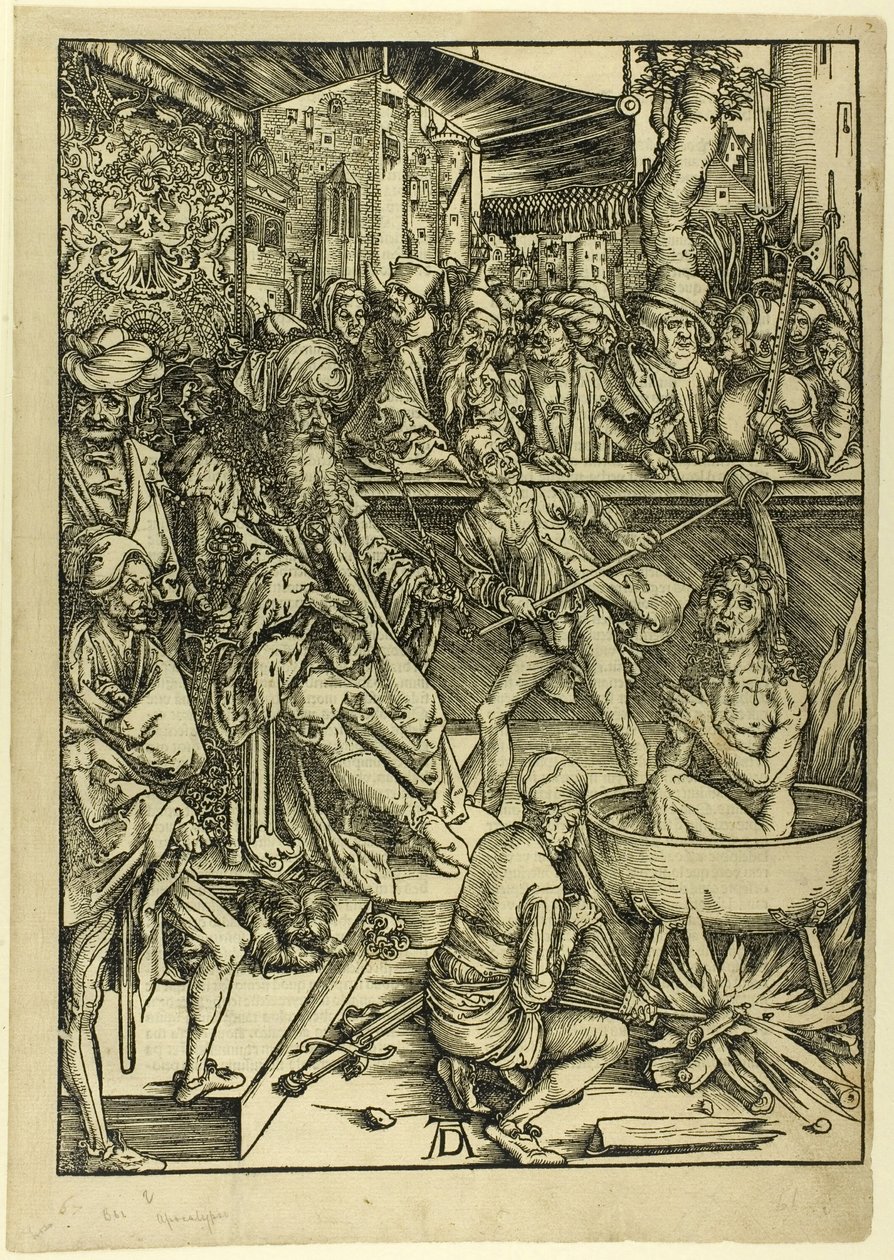 Het martelaarschap van St. Johannes, uit De Apocalyps door Albrecht Dürer