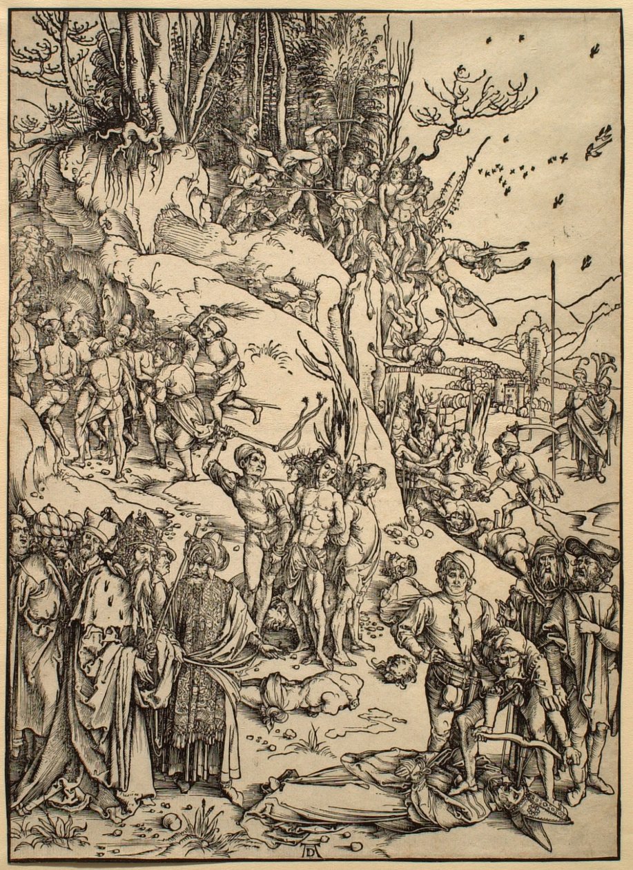 Het martelaarschap van de tienduizend door Albrecht Dürer