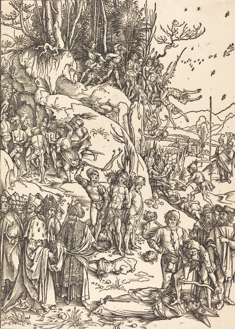 Het martelaarschap van de tienduizend door Albrecht Dürer