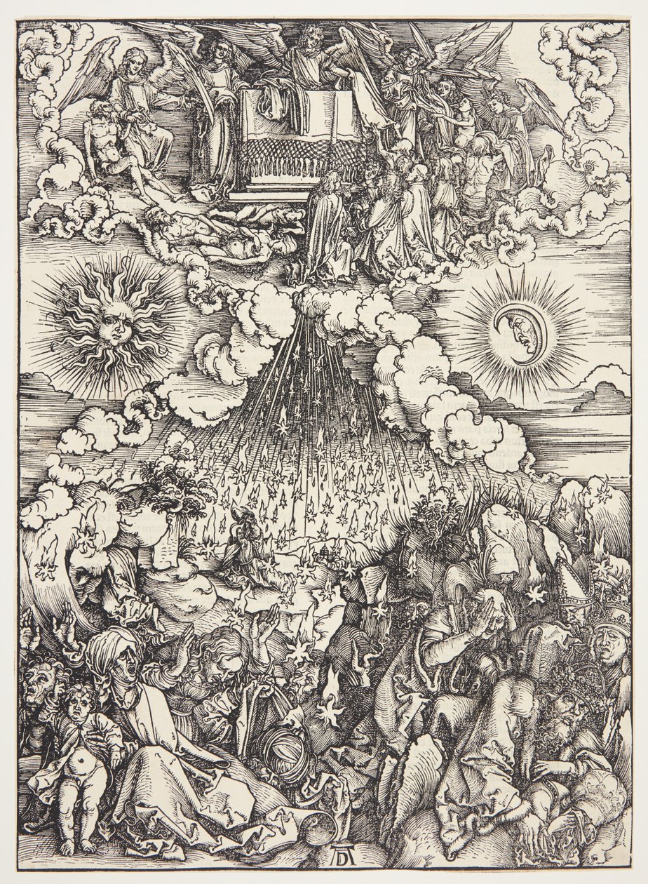 De opening van het vijfde en zesde zegel door Albrecht Dürer
