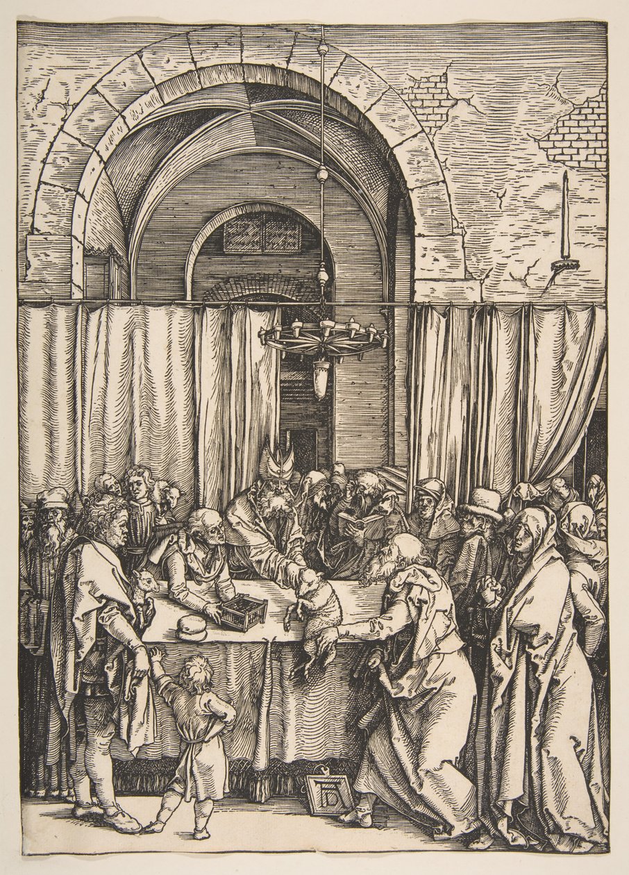 De afwijzing van Joachims offergave, uit Het leven van de Maagd door Albrecht Dürer