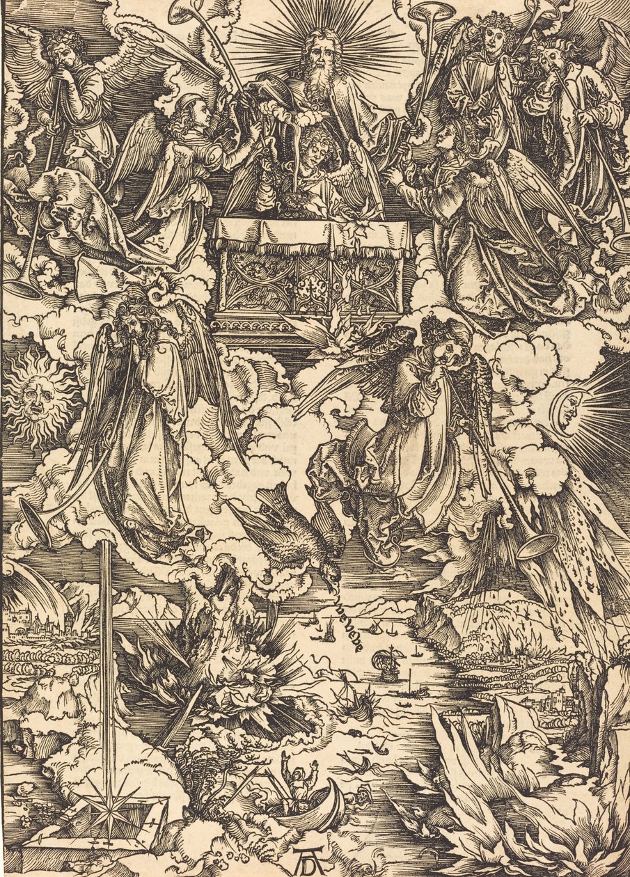 De zeven engelen met de trompetten door Albrecht Dürer
