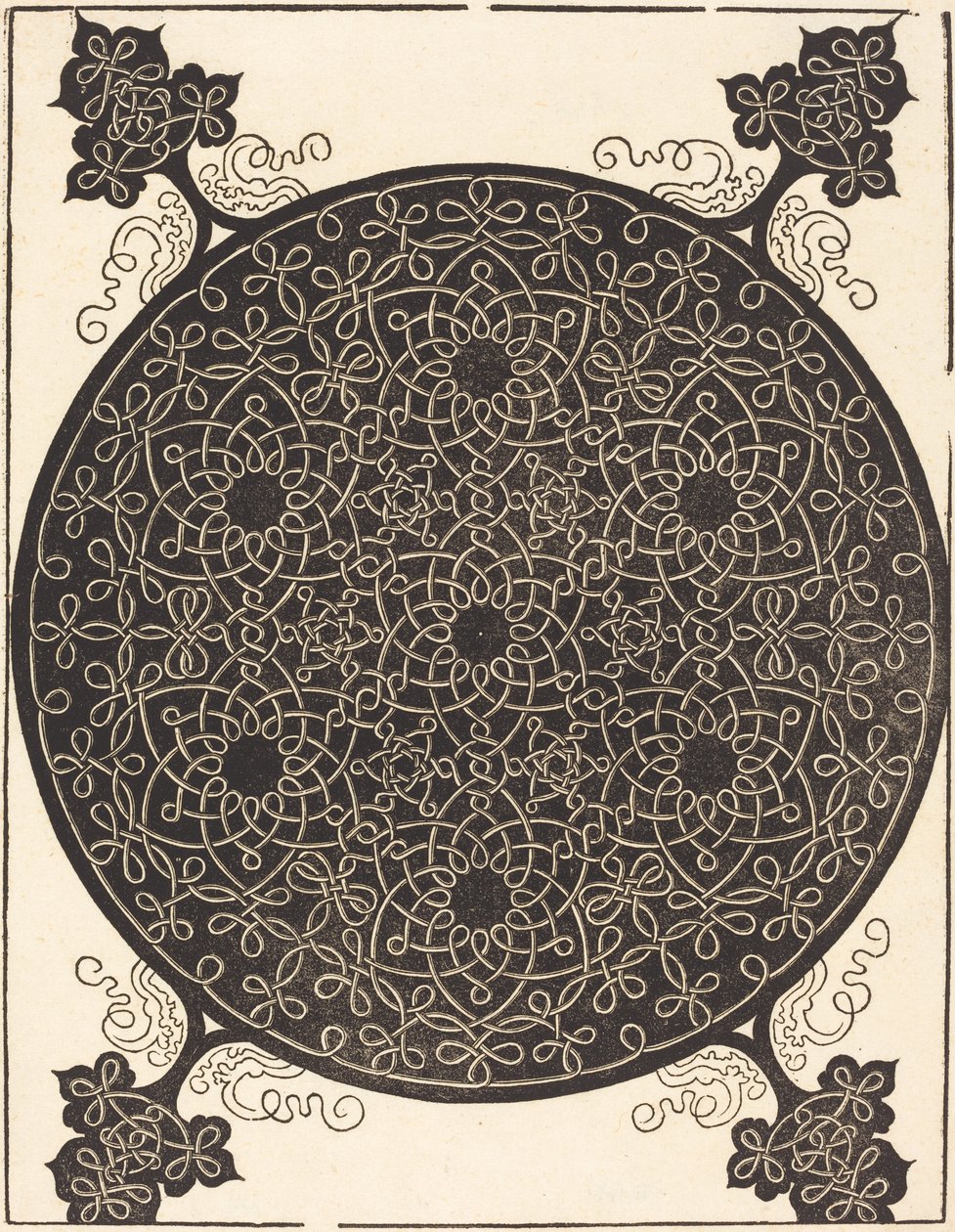 De zesde knoop die zeven kleine knoopsystemen combineert met zwarte centra, waarschijnlijk 1506-1507 door Albrecht Dürer