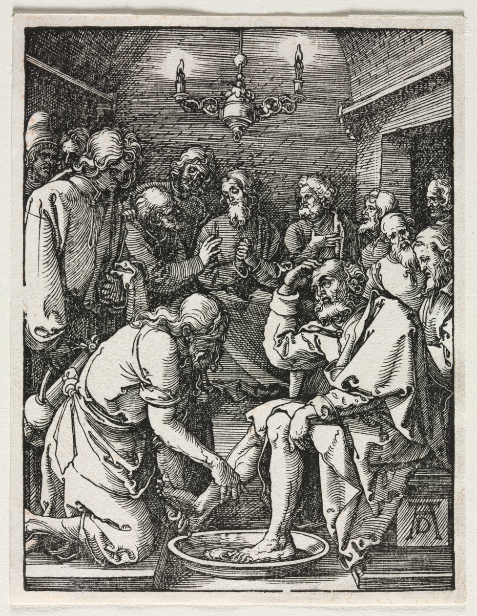 De Kleine Passie: Christus Wast de Voeten van St. Petrus door Albrecht Dürer