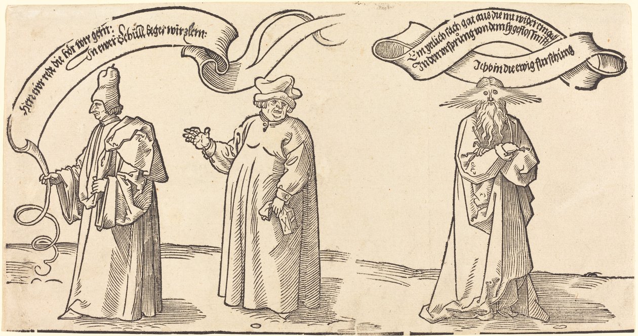 De leraar, de geestelijke en de voorzienigheid door Albrecht Dürer