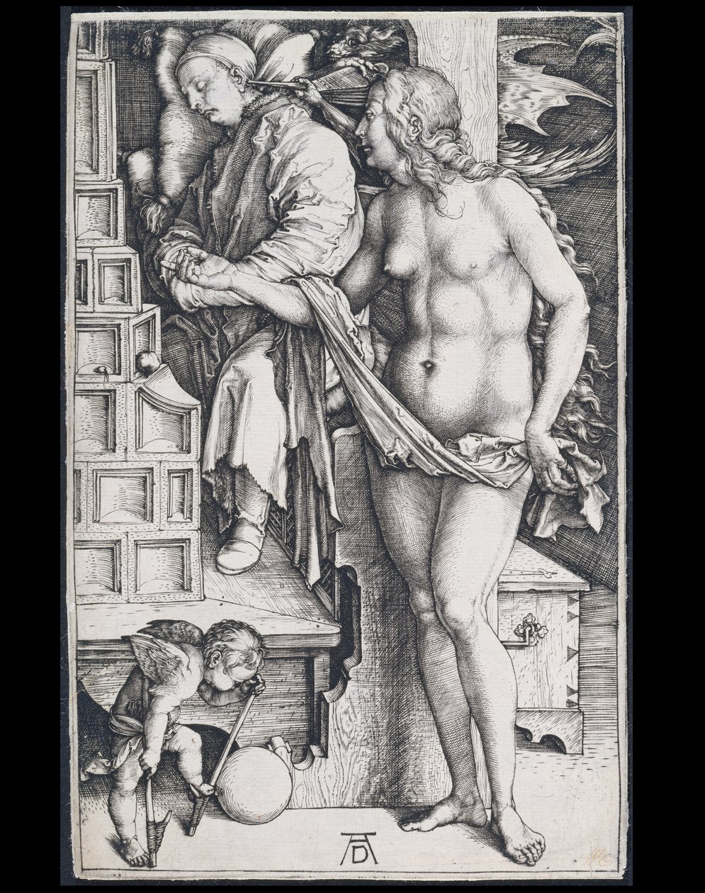De verleiding van de nietsdoener (De droom van de dokter) door Albrecht Dürer
