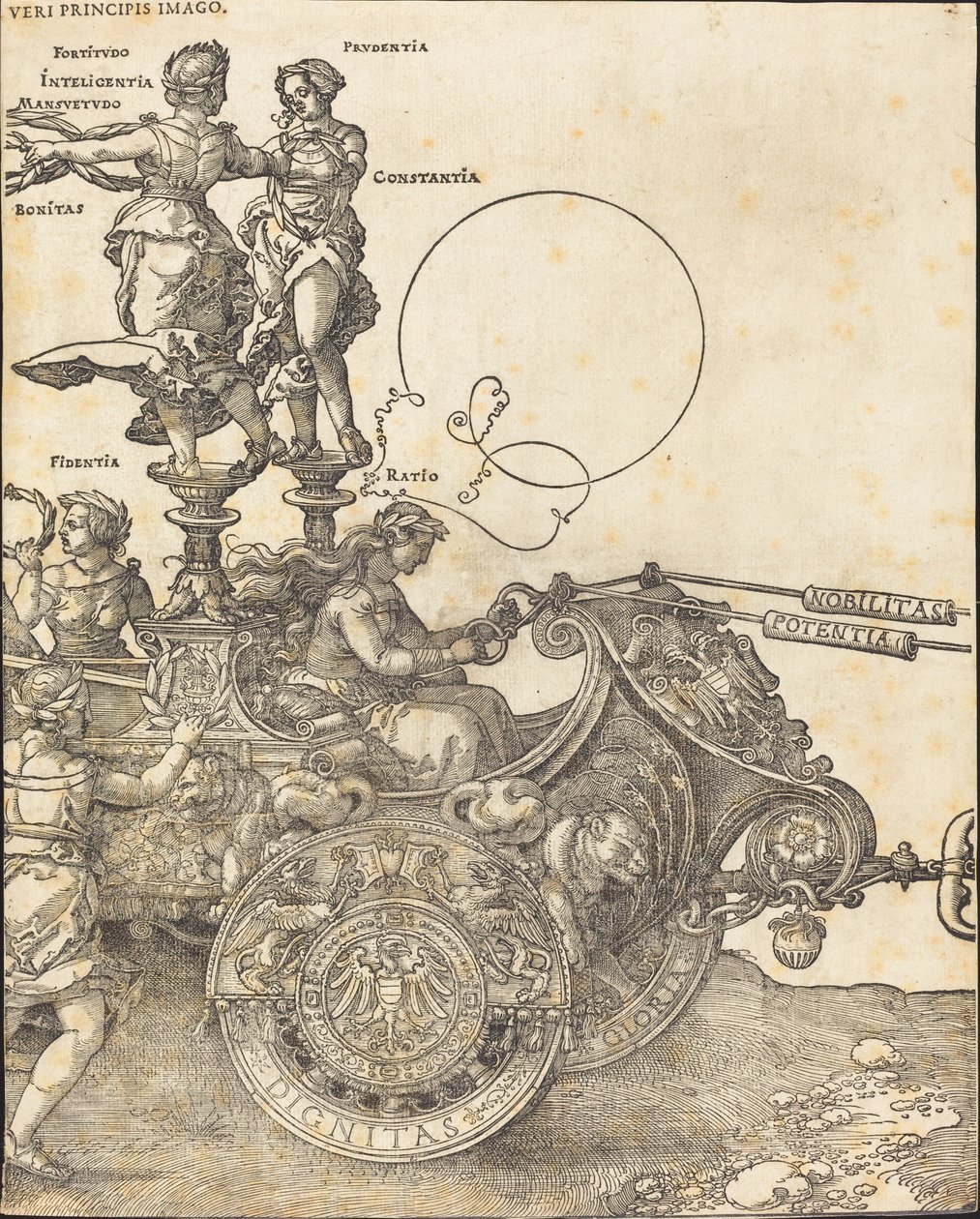 De Triomfwagen van Maximiliaan I (De Grote Triomfwagen) [plaat 2 van 8] door Albrecht Dürer