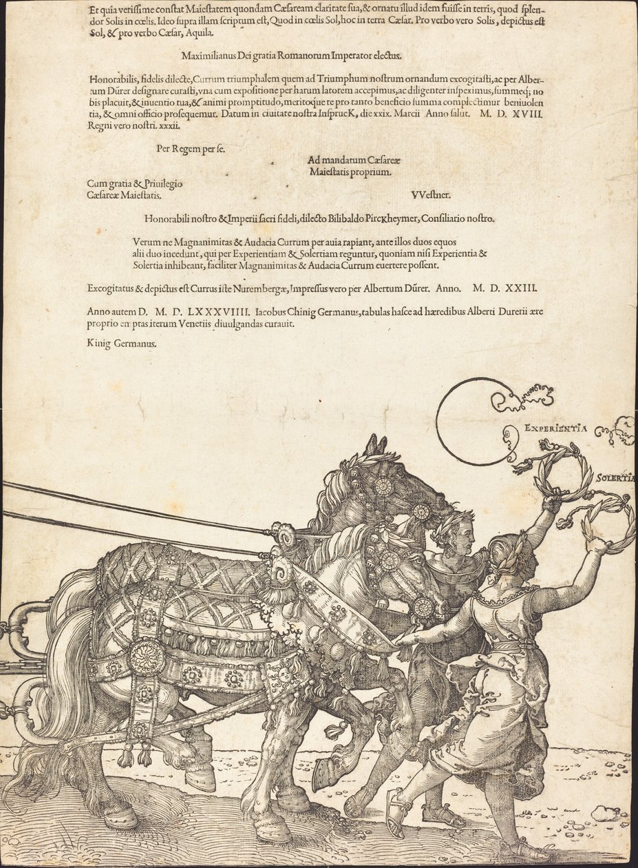 De Triomfwagen van Maximiliaan I (De Grote Triomfwagen) [plaat 8 van 8] door Albrecht Dürer