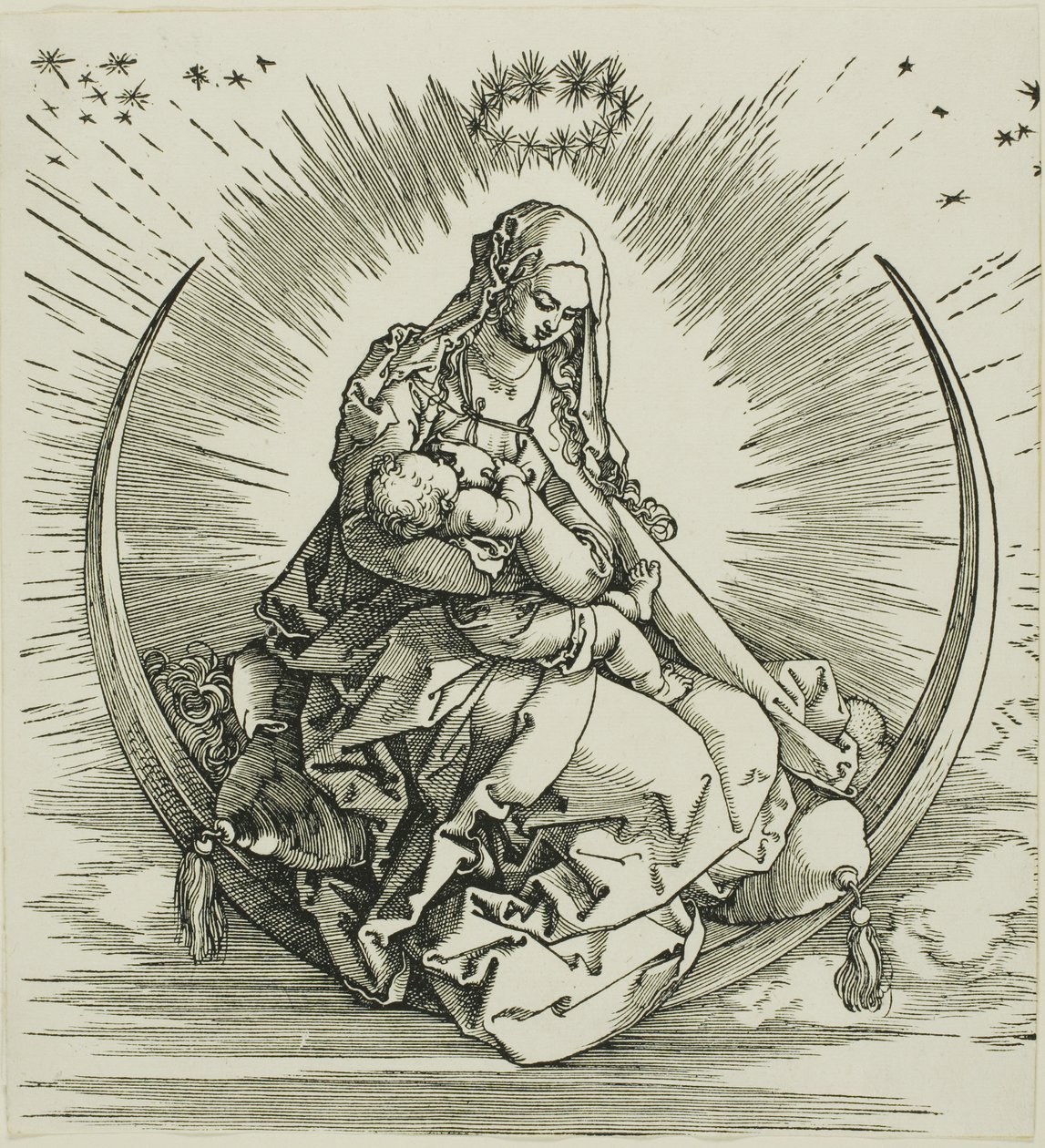 De Maagd op de halve maan, uit Het leven van de Maagd door Albrecht Dürer