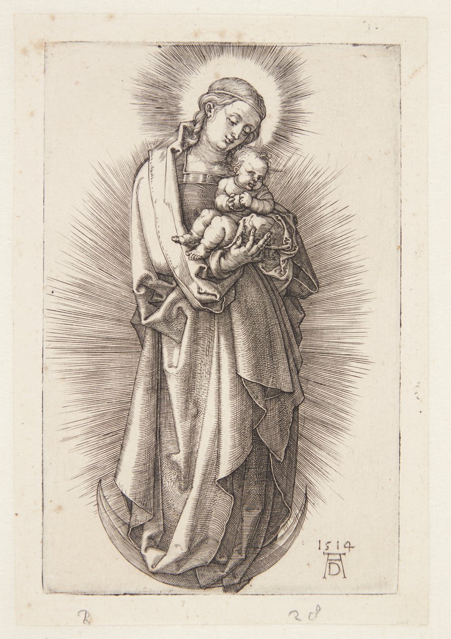 De Maagd op de halve maan met een diadeem door Albrecht Dürer
