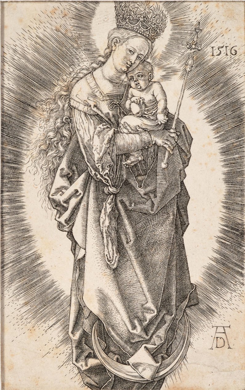 De Maagd met een kroon van sterren en een scepter, 1516 door Albrecht Dürer