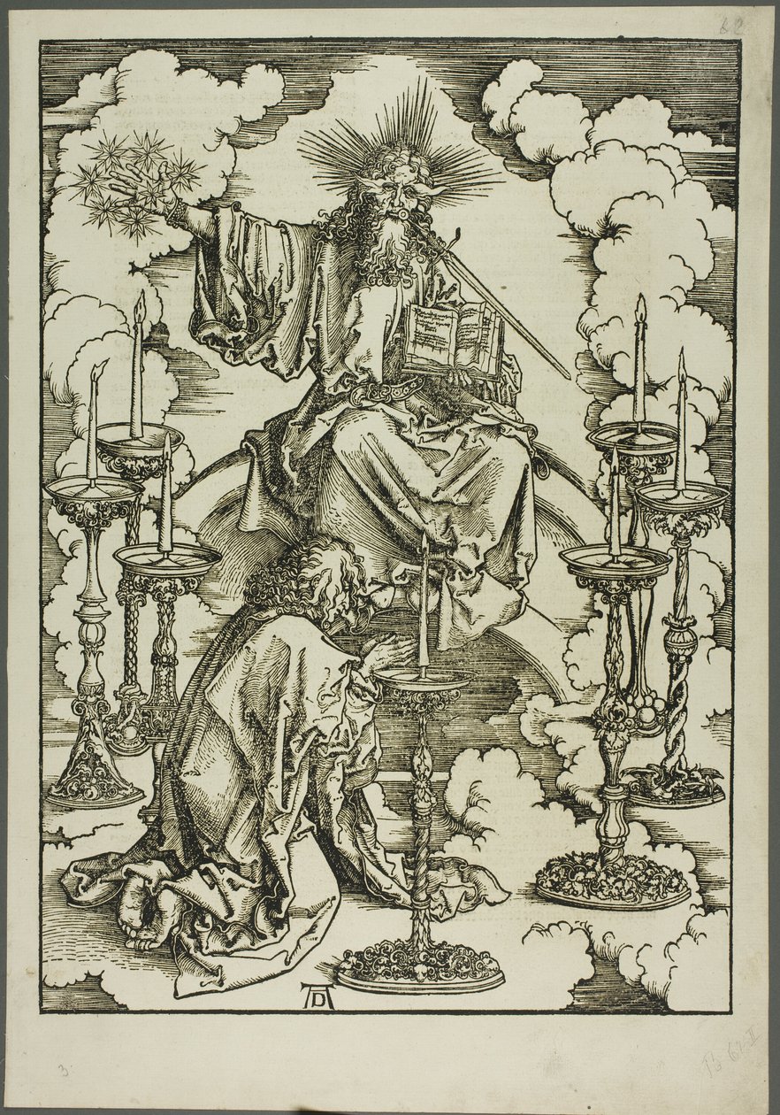 Het visioen van de zeven kandelaren, uit De Apocalyps door Albrecht Dürer