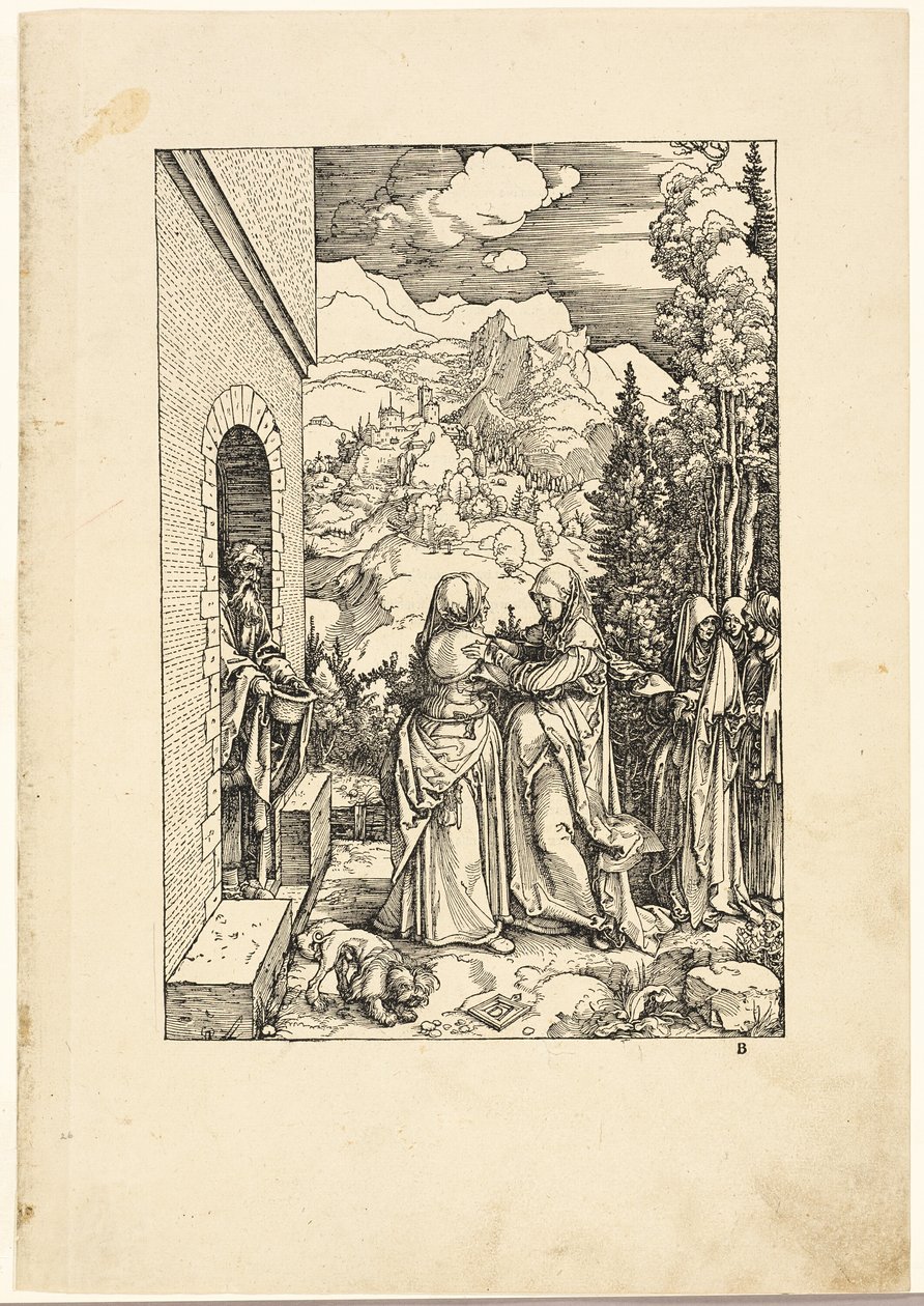 De Visitatie, uit Het Leven van de Maagd door Albrecht Dürer