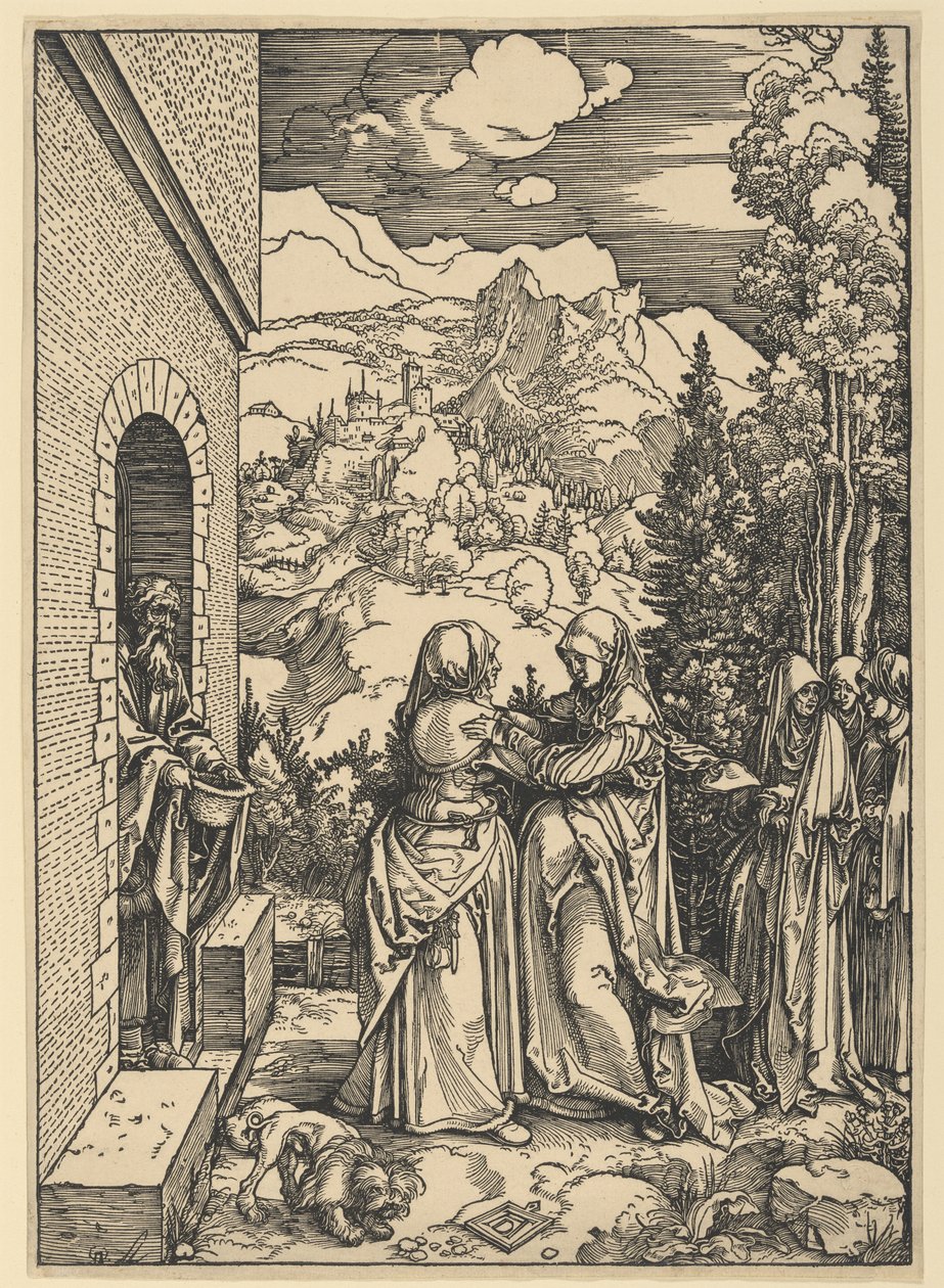 De Visitatie, uit Het leven van de Maagd door Albrecht Dürer
